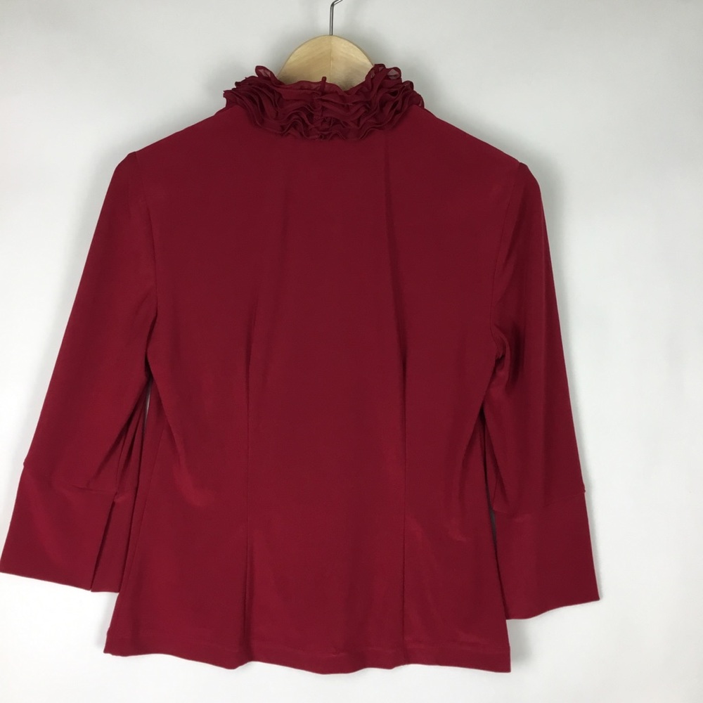 ANDRIANNA PAPELL Evening Essentials Ruffled Top - Picture 2 of 4
